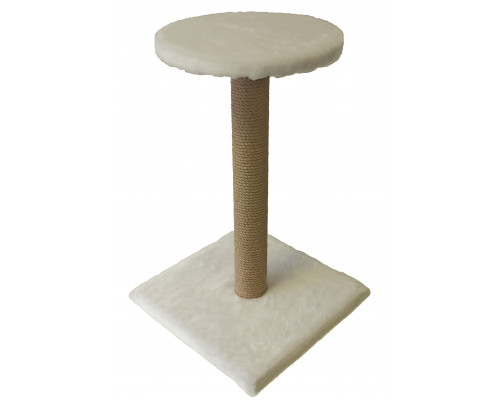 Когтеточка столбик "Джумбо" белый мех (высота 94 см, столб 8,5 см)